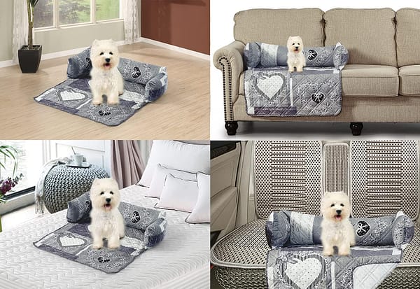 Brilliant Sunshine Quilted, Slip Resistant, Washable Couch Protector with Removable Bolster Cushions, Furniture Cover for Pets - Image 4