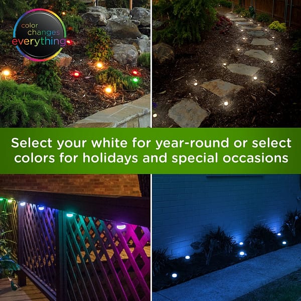 Enbrighten Seasons Mini Color-Changing LED Landscape Lights, 36 Lights, 70 ft. Black Cord - Image 3