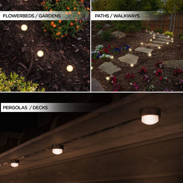 Enbrighten Seasons Mini Color-Changing LED Landscape Lights, 12 Lights, 22 ft. Black Cord - Image 6