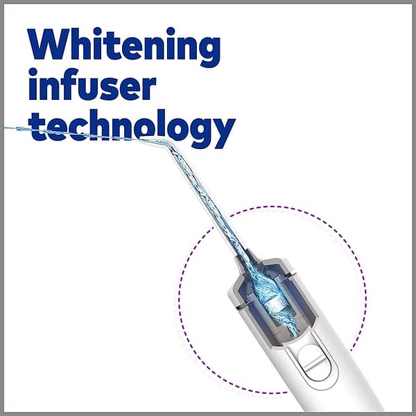 Waterpik Whitening Water Flosser, White (WF 05) Electric Oral Irrigator Flosser Whitens Teeth Gently - Image 9