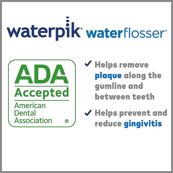Waterpik Whitening Water Flosser, White (WF 05) Electric Oral Irrigator Flosser Whitens Teeth Gently - Image 10