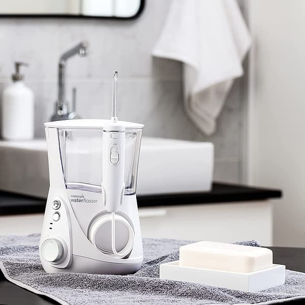 Waterpik Whitening Water Flosser, White (WF 05) Electric Oral Irrigator Flosser Whitens Teeth Gently - Image 8