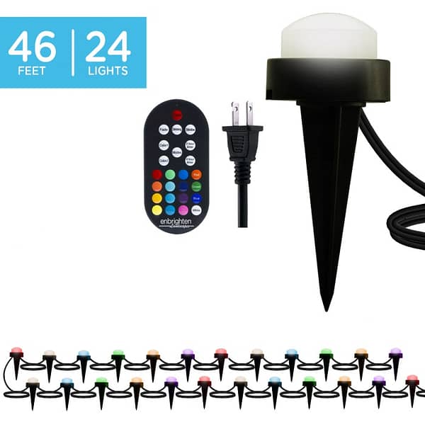 Seasons Mini Color-Changing LED Landscape Lights (24 Lights, 46ft. Black Cord)