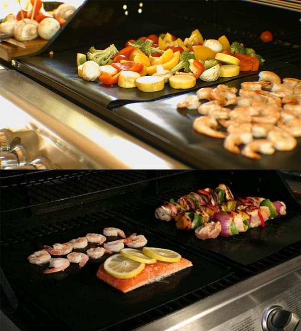 Grill Mat Set of 6-Non-Stick BBQ Grill Mats, Heavy Duty, Reusable, and Easy to Clean - Works on Electric Grill Gas Charcoal BBQ - 15.75 x 13-Inch, Black - Image 3